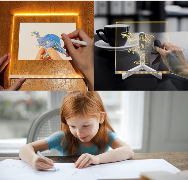 Reusable LED Light Glass Writing pad